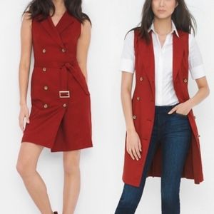 White House Black Market Red Trench Dress